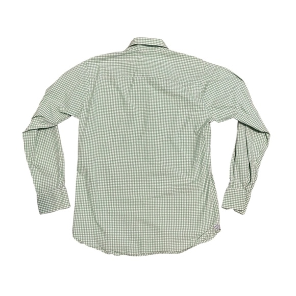 Fish Hippie Green Checkered Gingham Button Down Cotton Shirt Size S - Picture 6 of 6